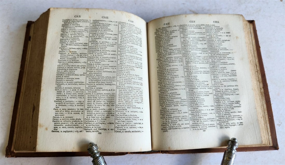 1831 ITALIAN ENGLISH POCKET DICTIONARY antique FIRST AMERICAN EDITION - 7