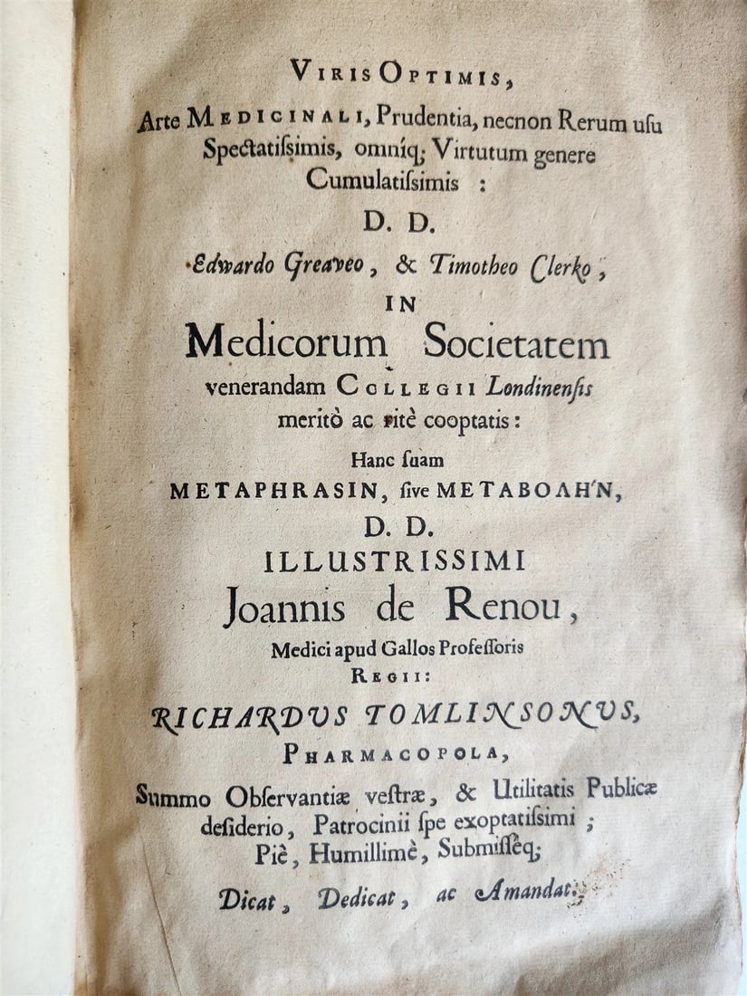 1657 MEDICINAL DISPENSATORY PHARMACOPOEA antique in ENGLISH - 7