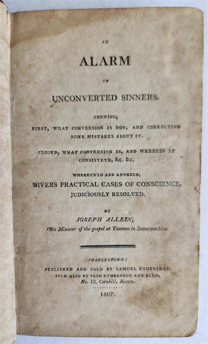 1807 ALARM to UNCONVERTED SINNERS by Joseph Allein antique AMERICANA - 2