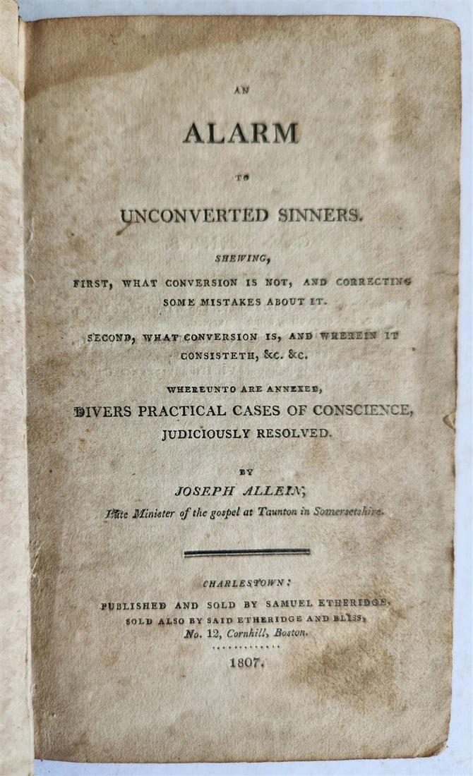 1807 ALARM to UNCONVERTED SINNERS by Joseph Allein antique AMERICANA - 3