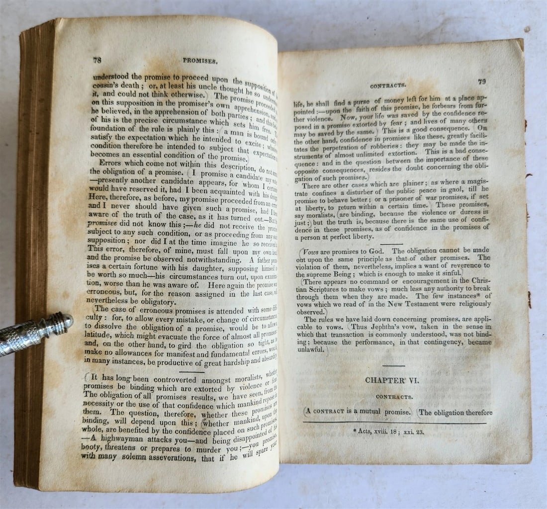 1835 PRINCIPLES of MORAL and POLITICAL PHILOSOPHY by W. Paley antique AMERICANA - 6