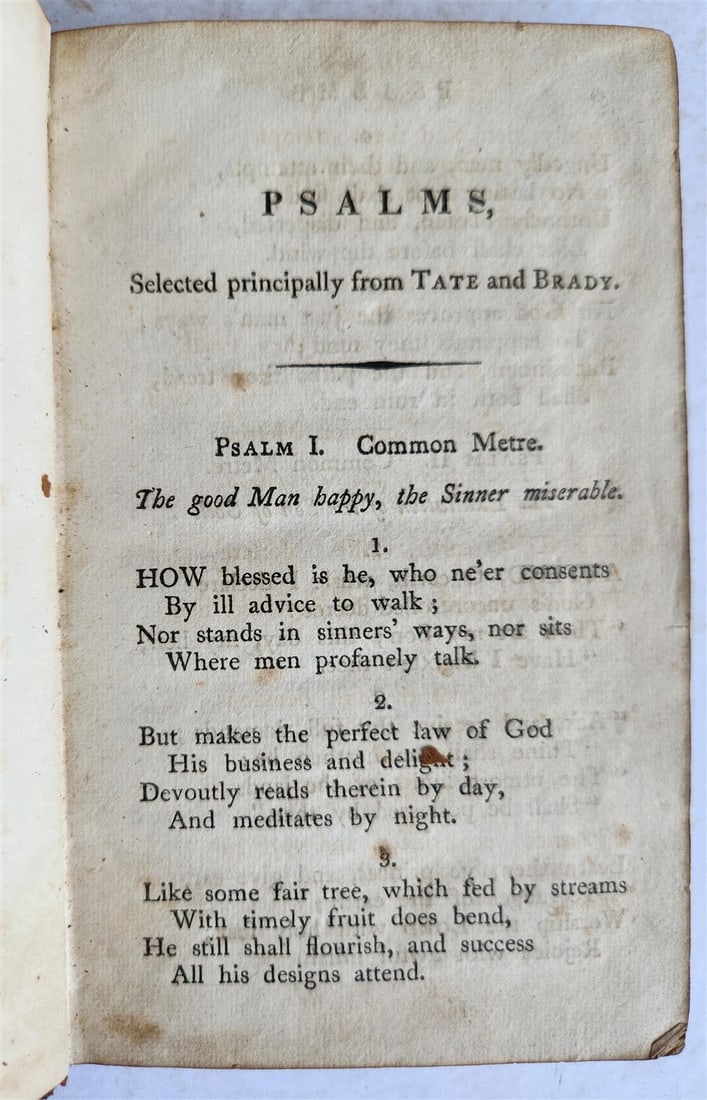 1815 COLLECTION of PSALMS and HYMNS for PUBLICK WORSHIP antique AMERICANA - 4
