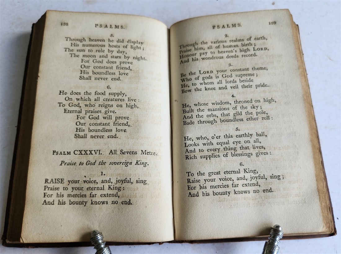 1815 COLLECTION of PSALMS and HYMNS for PUBLICK WORSHIP antique AMERICANA - 6