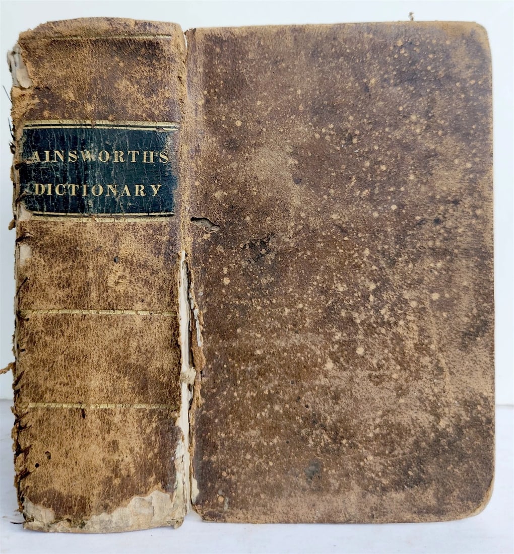 1833 ENGLISH & LATIN AINSWORTH'S DICTIONARY antique AMERICANA - 2