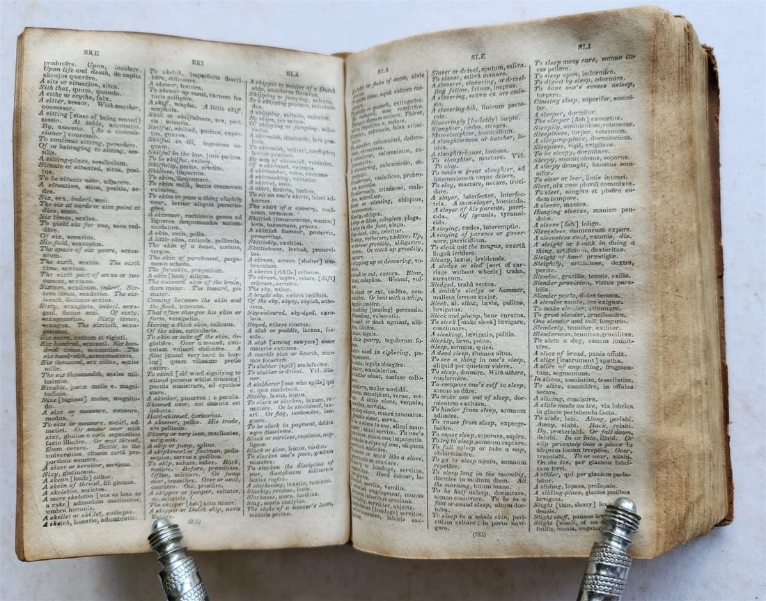 1833 ENGLISH & LATIN AINSWORTH'S DICTIONARY antique AMERICANA - 5