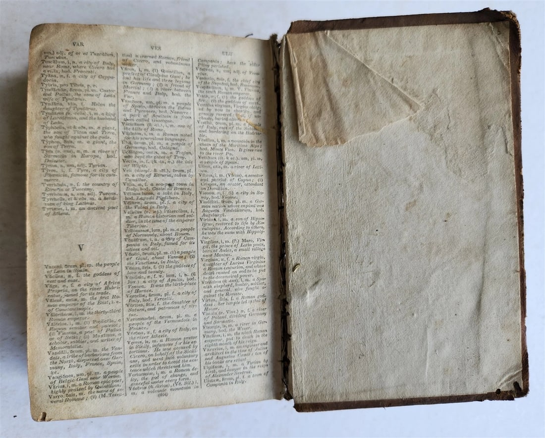 1833 ENGLISH & LATIN AINSWORTH'S DICTIONARY antique AMERICANA - 7