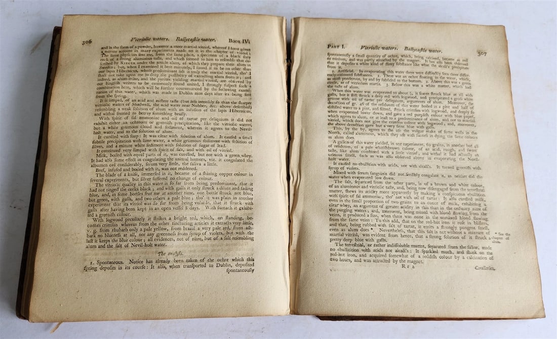 1757 METHODICAL SYNOPSIS of MINERAL WATERS by John Rutty antique in ENGLISH - 12