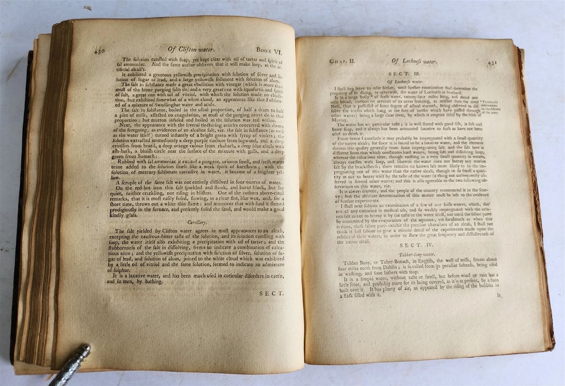 1757 METHODICAL SYNOPSIS of MINERAL WATERS by John Rutty antique in ENGLISH - 13