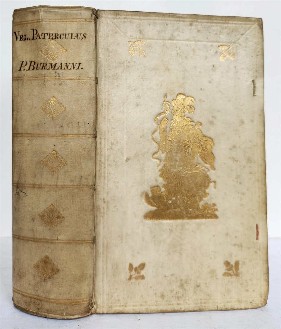 1756 ROMAN HISTORY by V. Paterculi antique VELLUM PRIZE BINDING w/ COAT OF ARMS: Title: 1756 ROMAN HISTORY by V. Paterculi antique VELLUM PRIZE BINDING w/ COAT OF ARMS Description: C. Velleii Paterculi Historiae Romanae Rotterdam: Joh. Danielem Beman & Filium; 1756 Original gilt t