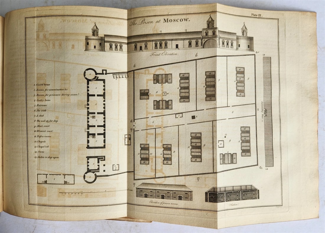 1784 STATE of PRISONS in ENGLAND including Europe & Russia ANTIQUE illustrated - 13