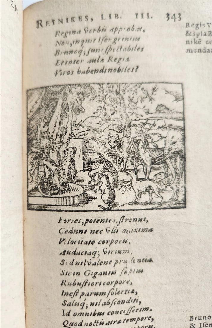 1595 REYNARD the FOX in LATIN illustrated by Jost Amman & Virgil Solis ANTIQUE - 12