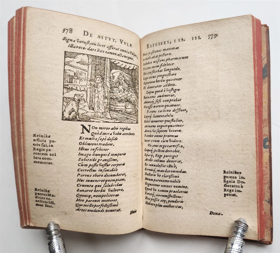 1595 REYNARD the FOX in LATIN illustrated by Jost Amman & Virgil Solis ANTIQUE - 7