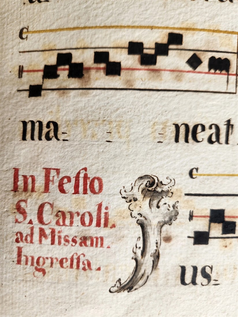 16-17th CENTURY ANTIPHONARY MANUSCRIPT antique FOLIO 92 pp. AMAZING BINDING - 19