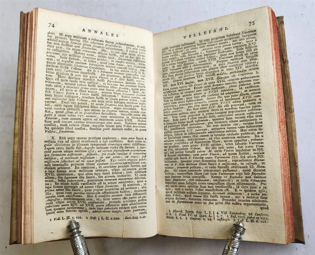 1756 ROMAN HISTORY by Velleius Paterculus antique VELLUM BINDING - 8