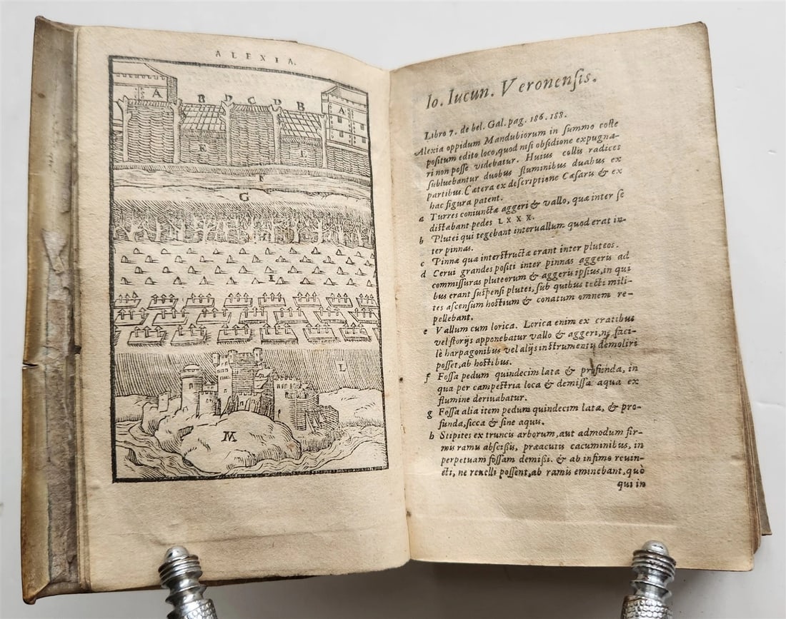 1558 JULIUS CAESAR Rerum ab se gestarum commentarii ILLUSTRATED antique VELLUM - 3