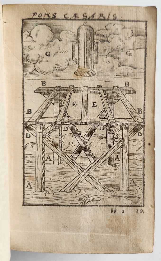 1558 JULIUS CAESAR Rerum ab se gestarum commentarii ILLUSTRATED antique VELLUM - 8