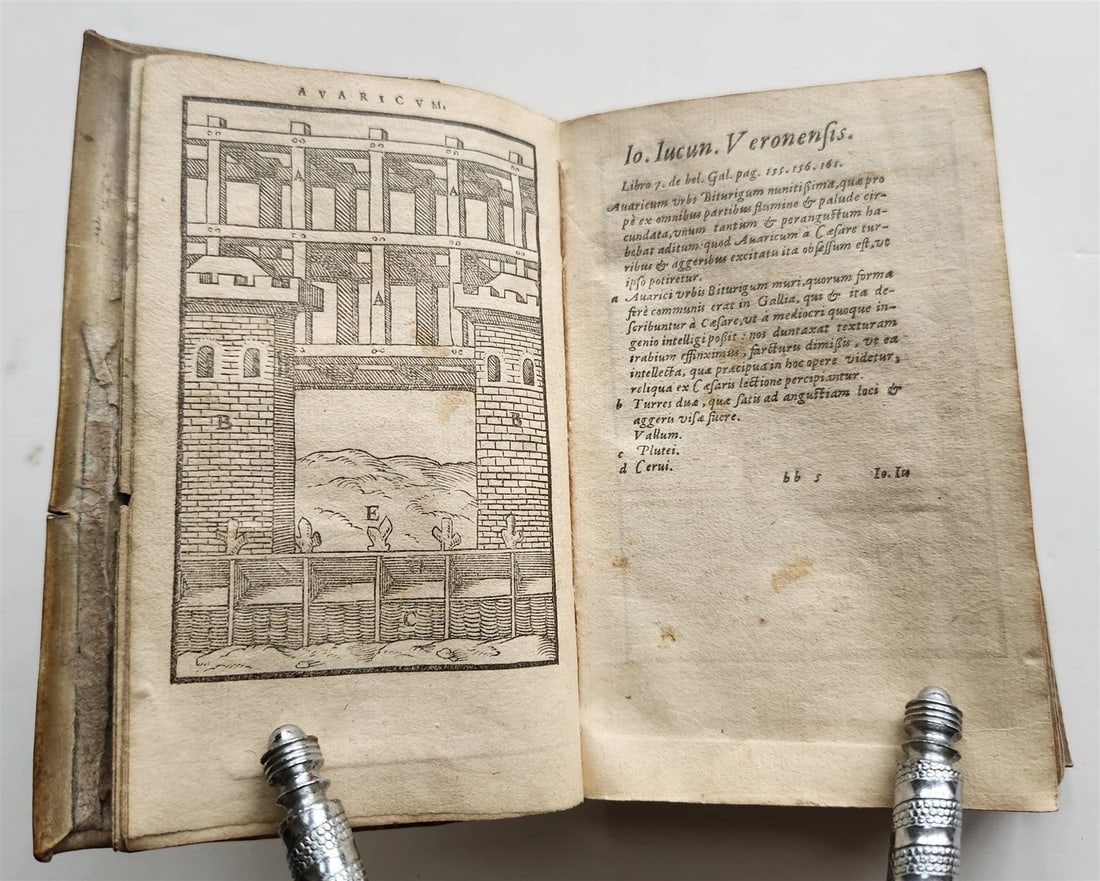 1558 JULIUS CAESAR Rerum ab se gestarum commentarii ILLUSTRATED antique VELLUM - 9