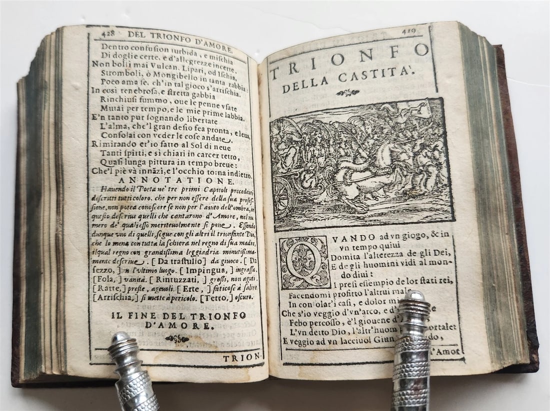 1572 PETRARCH ILLUSTRATED in ITALIAN antique 16th CENTURY rare PETRARCA POETRY - 10
