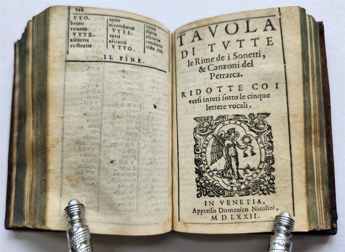 1572 PETRARCH ILLUSTRATED in ITALIAN antique 16th CENTURY rare PETRARCA POETRY - 11