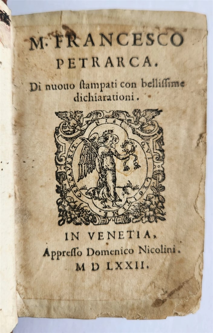 1572 PETRARCH ILLUSTRATED in ITALIAN antique 16th CENTURY rare PETRARCA POETRY: Title: 1572 PETRARCH ILLUSTRATED in ITALIAN antique 16th CENTURY rare PETRARCA POETRY Description: Ridolfi L.A. Tavola di tutte le rime de i sonetti e canzoni del Petrarca. Venice, Nicolini; 1572 With