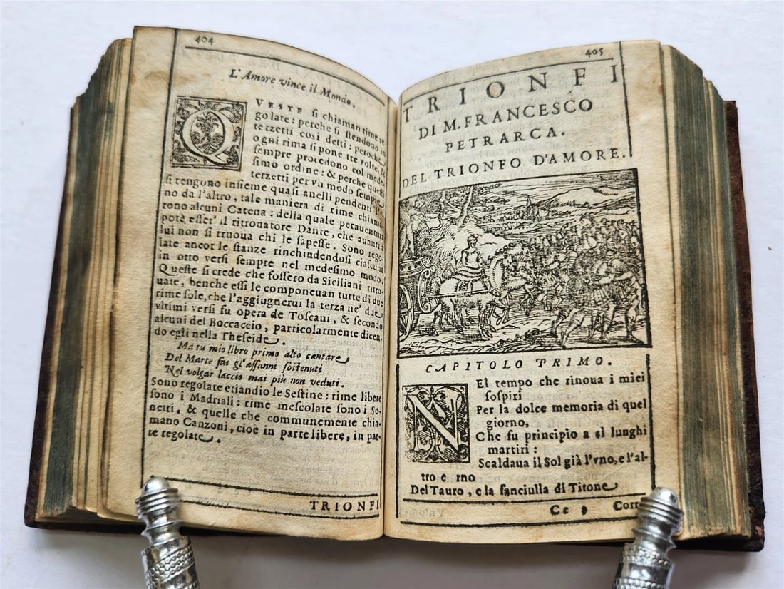 1572 PETRARCH ILLUSTRATED in ITALIAN antique 16th CENTURY rare PETRARCA POETRY - 4