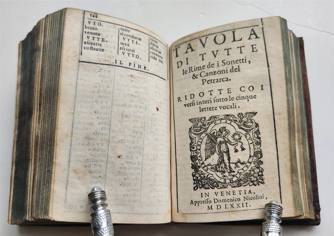 1572 PETRARCH ILLUSTRATED in ITALIAN antique 16th CENTURY rare PETRARCA POETRY - 5