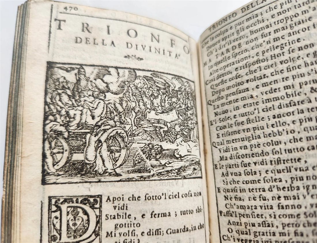 1572 PETRARCH ILLUSTRATED in ITALIAN antique 16th CENTURY rare PETRARCA POETRY - 6