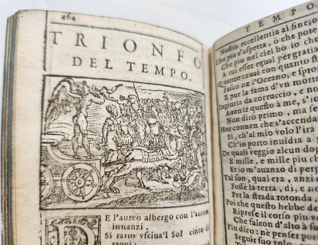 1572 PETRARCH ILLUSTRATED in ITALIAN antique 16th CENTURY rare PETRARCA POETRY - 7