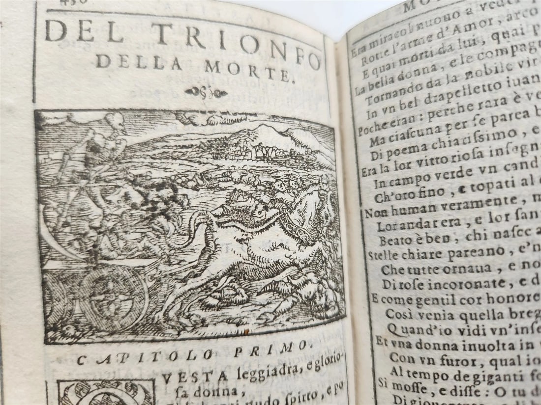 1572 PETRARCH ILLUSTRATED in ITALIAN antique 16th CENTURY rare PETRARCA POETRY - 9
