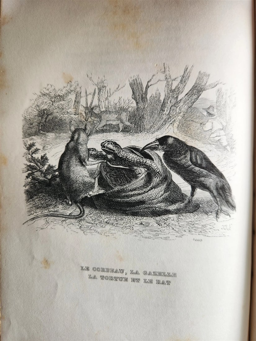 1839 FABLES by LA FONTAINE 2 VOLUMES illustrated ANTIQUE in FRENCH - 10