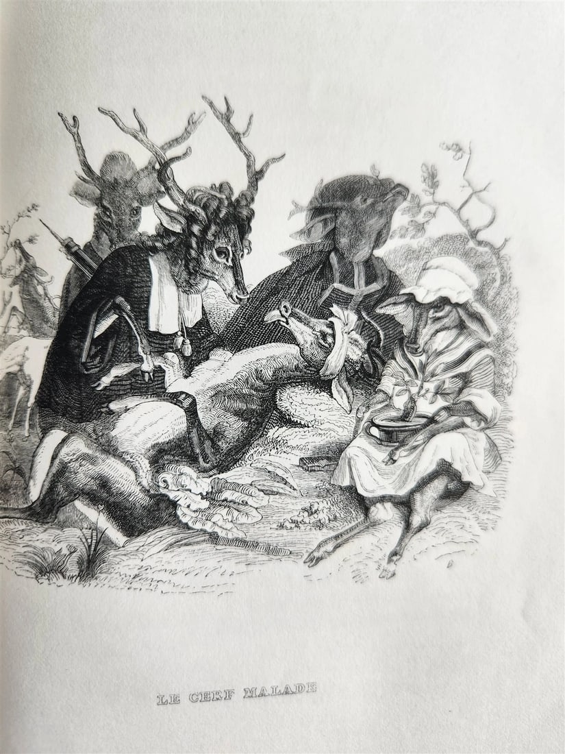 1839 FABLES by LA FONTAINE 2 VOLUMES illustrated ANTIQUE in FRENCH - 15
