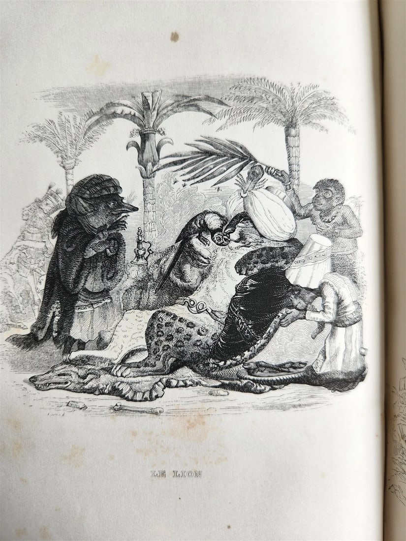 1839 FABLES by LA FONTAINE 2 VOLUMES illustrated ANTIQUE in FRENCH - 19
