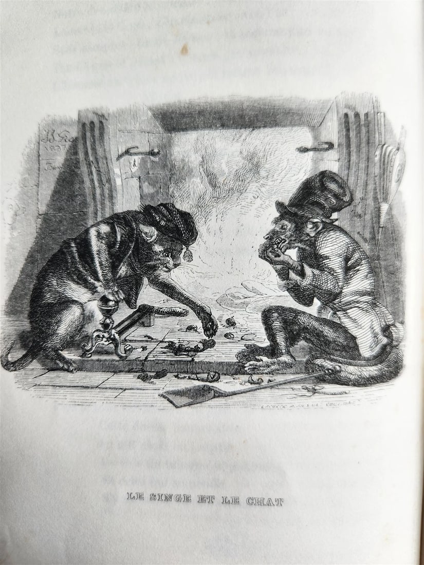1839 FABLES by LA FONTAINE 2 VOLUMES illustrated ANTIQUE in FRENCH - 20