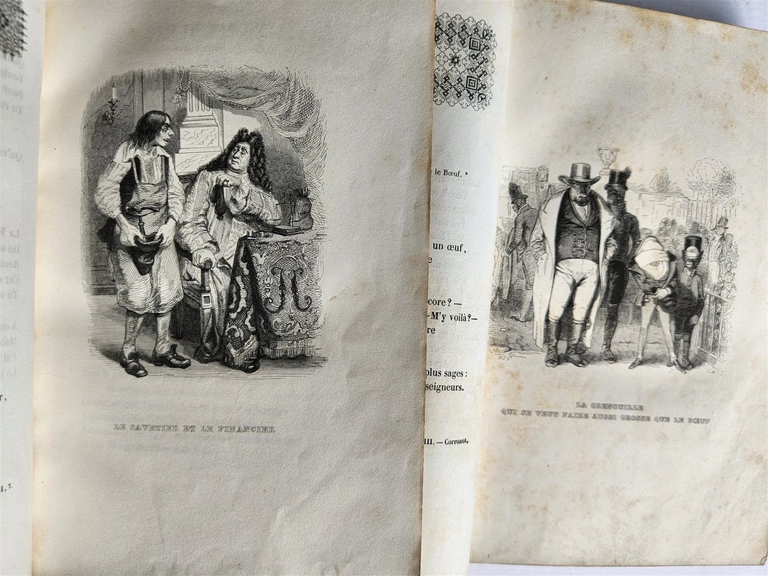 1839 FABLES by LA FONTAINE 2 VOLUMES illustrated ANTIQUE in FRENCH - 4