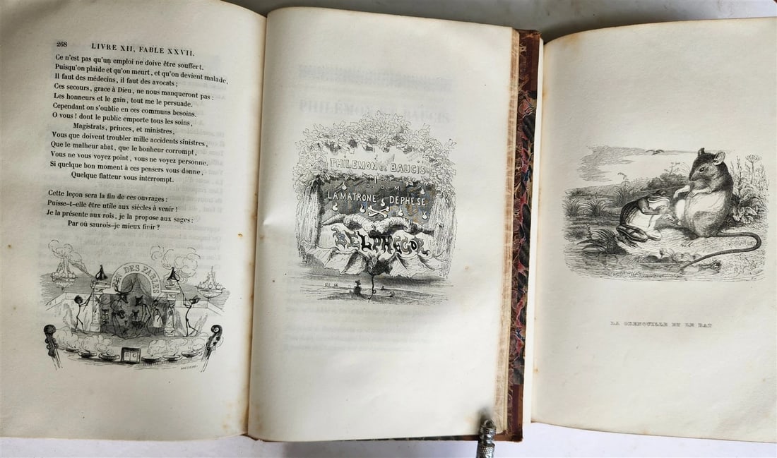 1839 FABLES by LA FONTAINE 2 VOLUMES illustrated ANTIQUE in FRENCH - 6