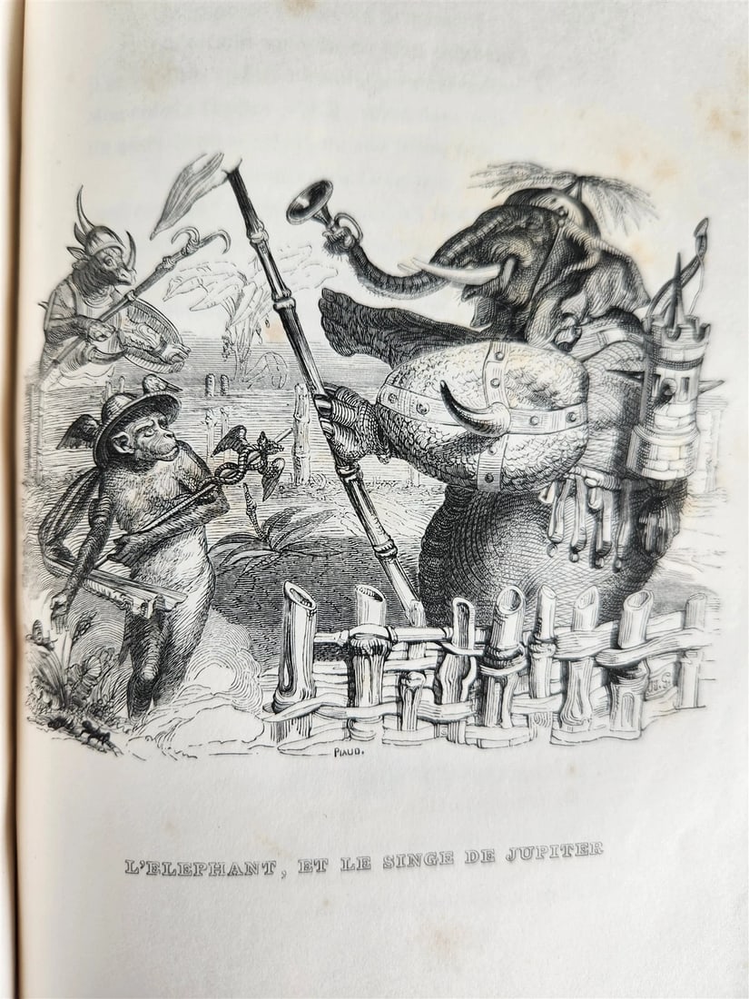 1839 FABLES by LA FONTAINE 2 VOLUMES illustrated ANTIQUE in FRENCH - 8