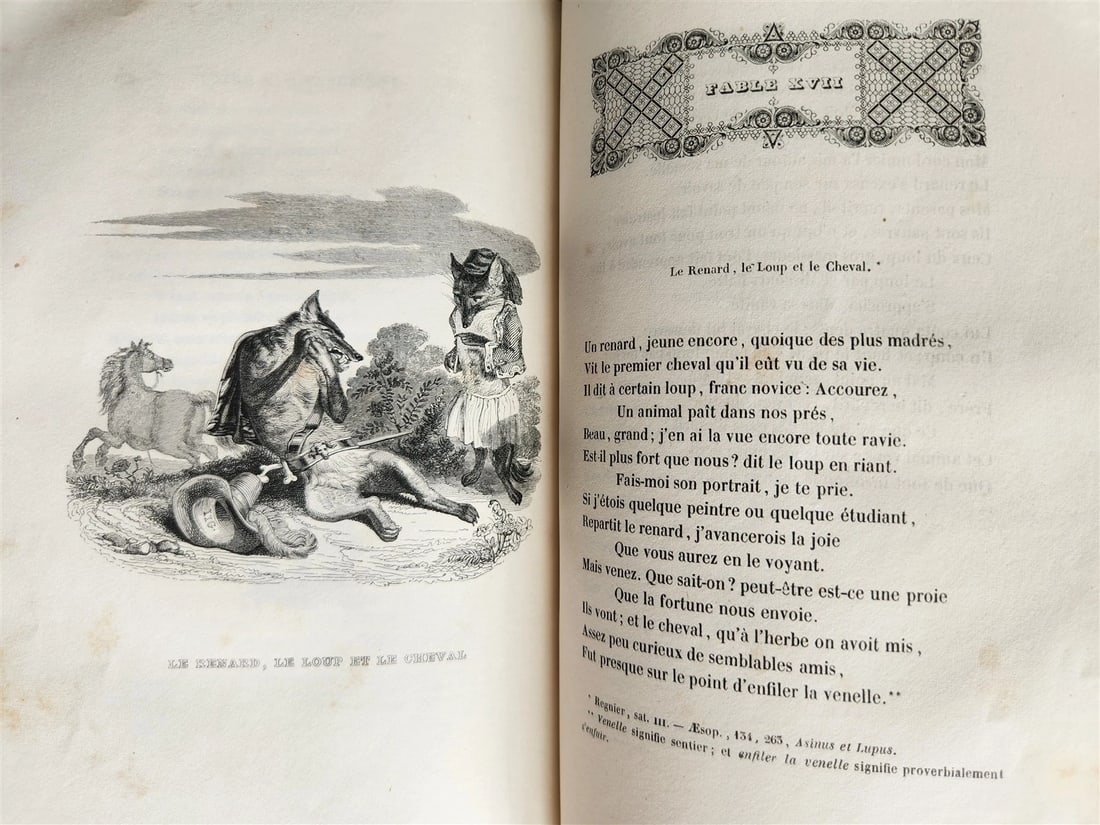1839 FABLES by LA FONTAINE 2 VOLUMES illustrated ANTIQUE in FRENCH - 9