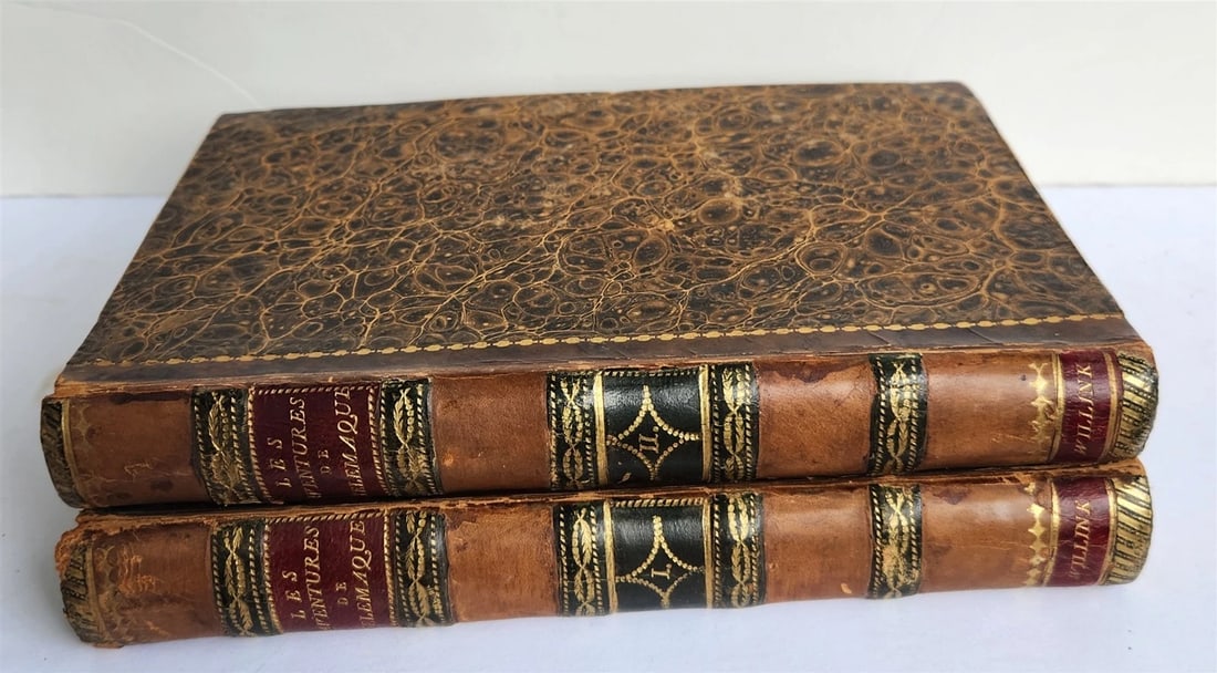 1814 LES AVENTURES de TELEMAQUE by FENELON 2 VOLUMES in FRENCH ANTIQUE - 4
