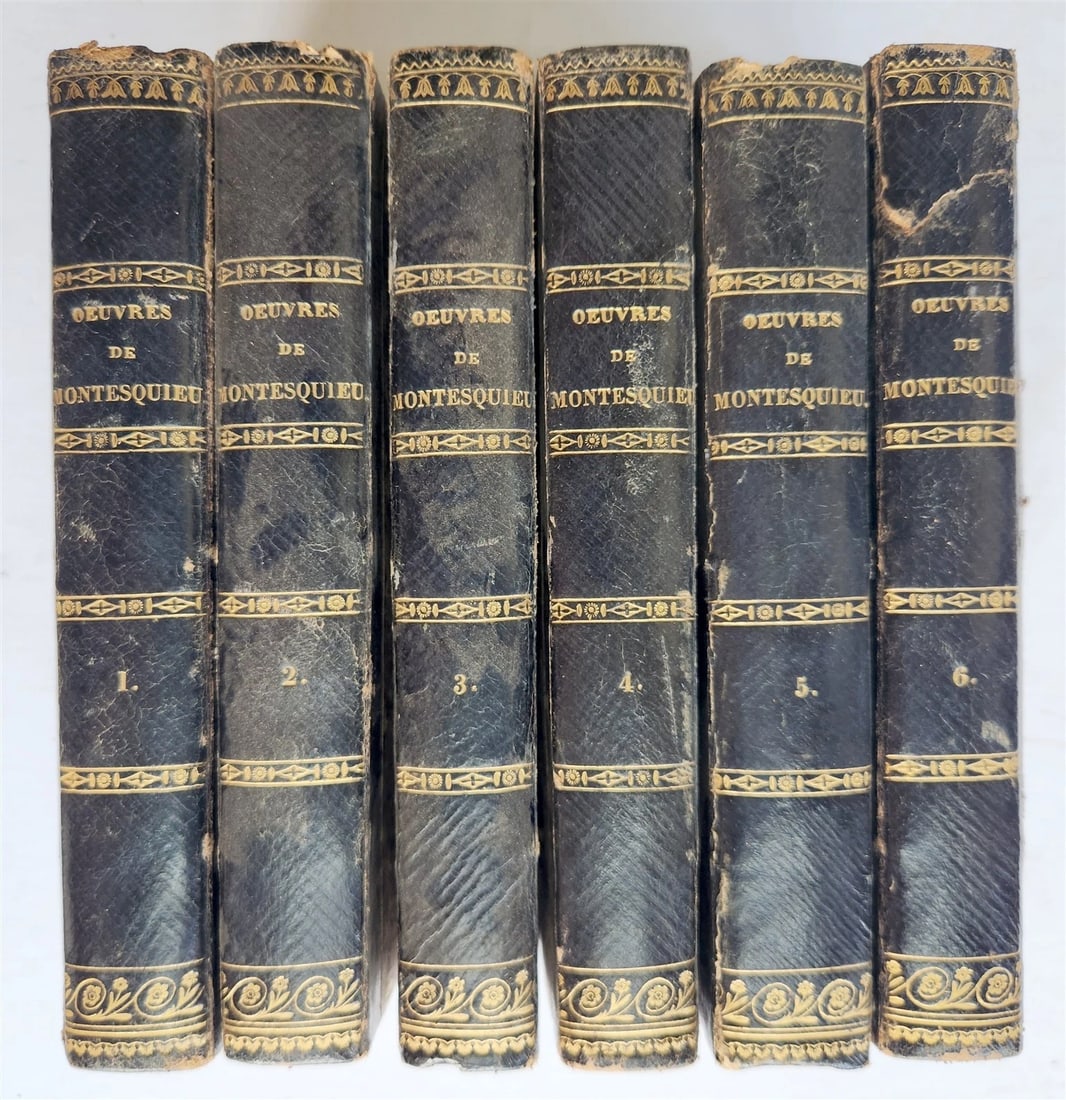 1764 OEUVRES de Monsieur de MONTESQUIEU 6 VOLUMES SET in FRENCH ANTIQUE (1 of 8)