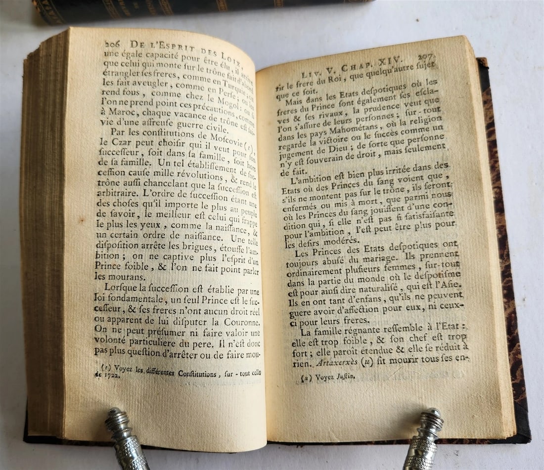 1764 OEUVRES de Monsieur de MONTESQUIEU 6 VOLUMES SET in FRENCH ANTIQUE - 4
