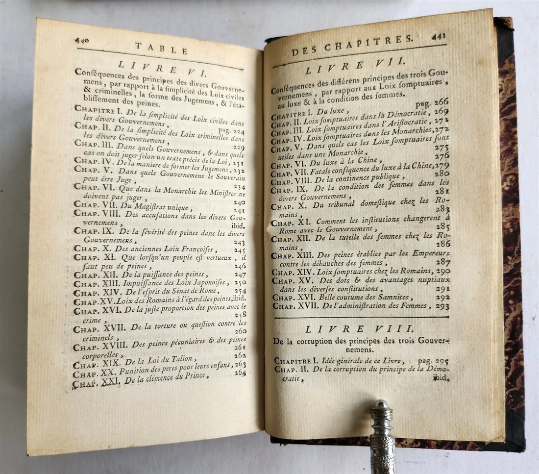 1764 OEUVRES de Monsieur de MONTESQUIEU 6 VOLUMES SET in FRENCH ANTIQUE - 5