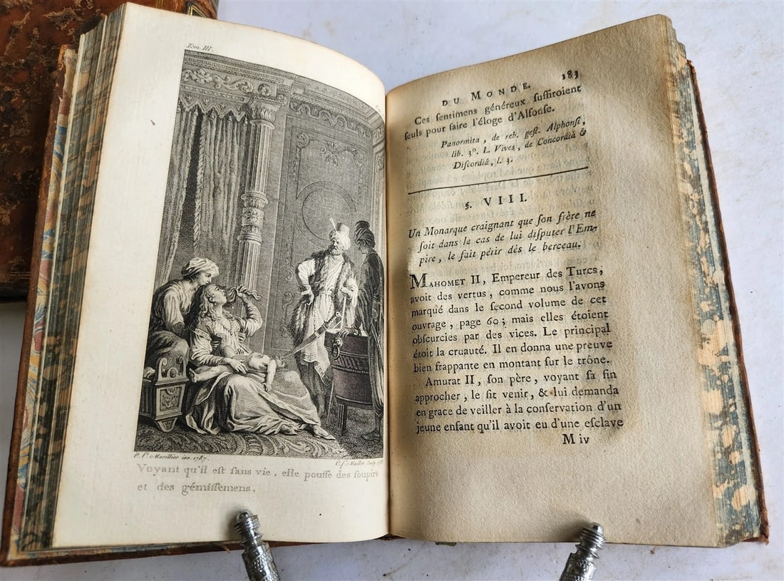 1787 THEATRE du MONDE by M. RICHER ILLUSTRATED 4 VOLUMES SET in FRENCH ANTIQUE - 16