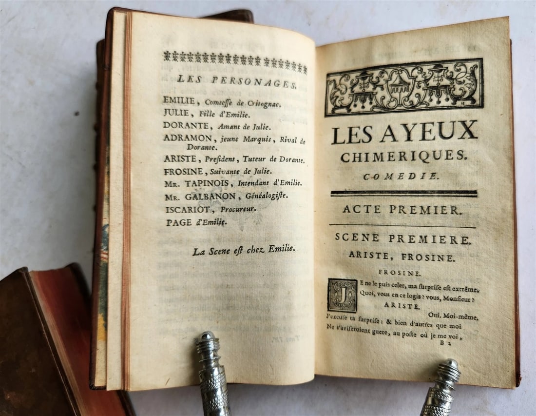 1743 by OEUVRES DIVERSES by Jean-Baptiste ROSSEAU 4 VOLUMES in FRENCH ANTIQUE - 10