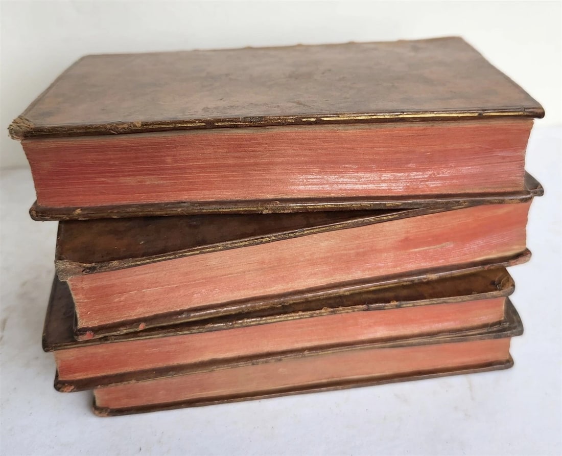 1743 by OEUVRES DIVERSES by Jean-Baptiste ROSSEAU 4 VOLUMES in FRENCH ANTIQUE - 12