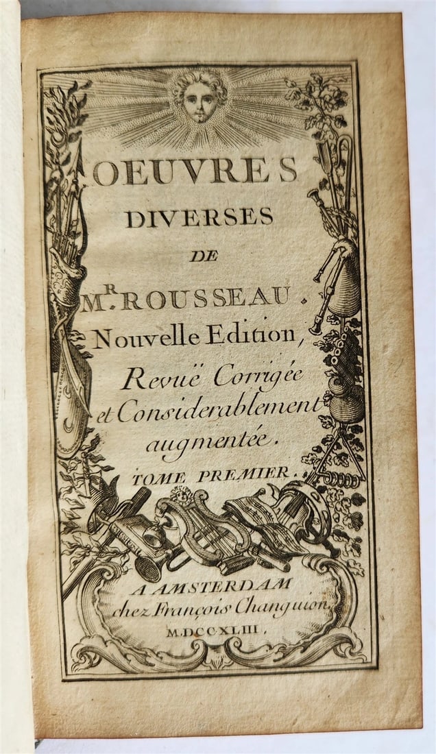 1743 by OEUVRES DIVERSES by Jean-Baptiste ROSSEAU 4 VOLUMES in FRENCH ANTIQUE - 2