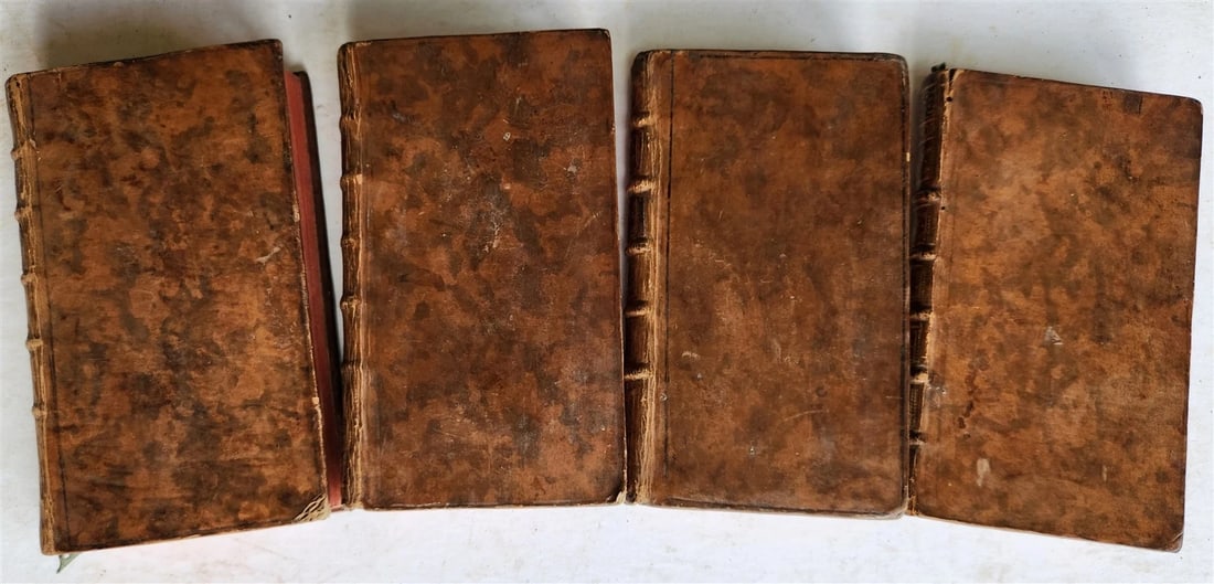1743 by OEUVRES DIVERSES by Jean-Baptiste ROSSEAU 4 VOLUMES in FRENCH ANTIQUE - 4