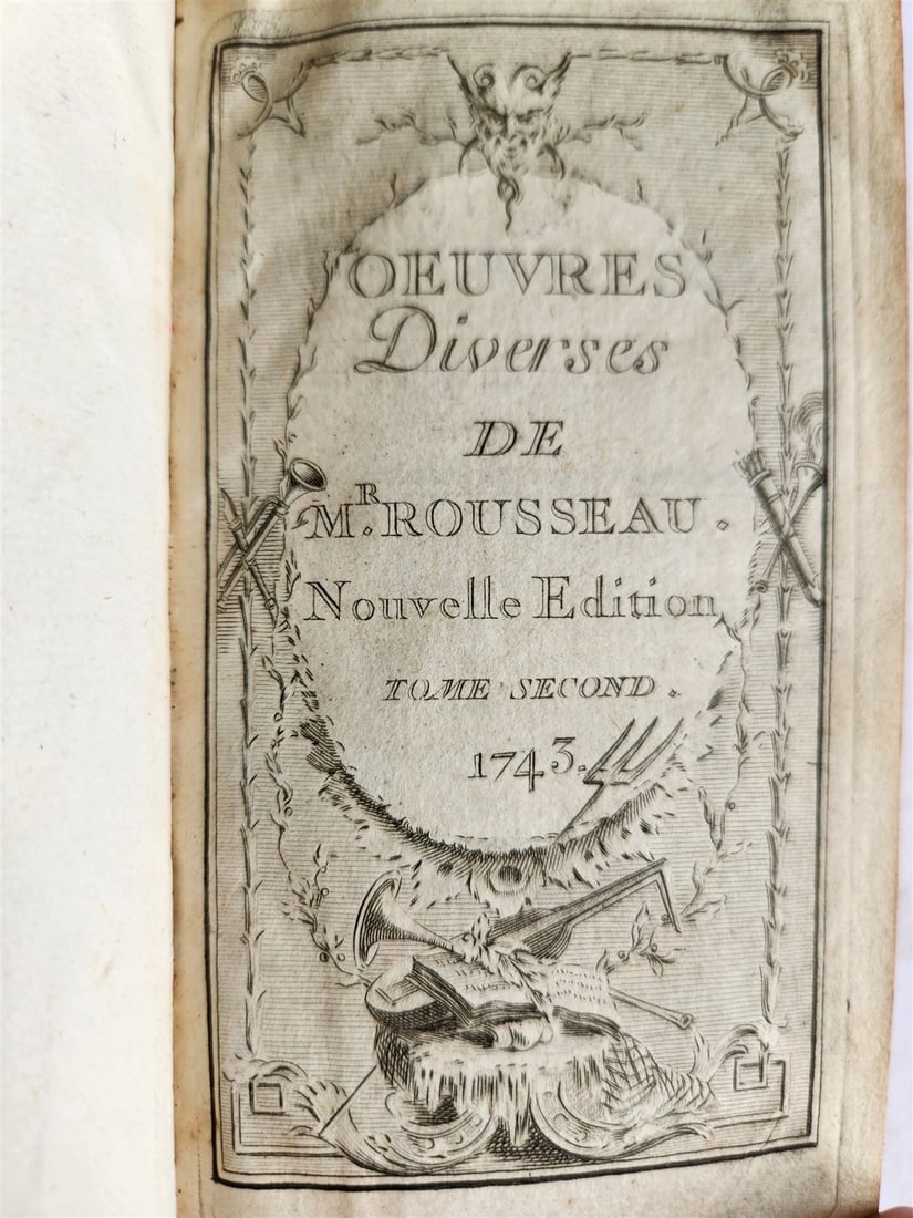 1743 by OEUVRES DIVERSES by Jean-Baptiste ROSSEAU 4 VOLUMES in FRENCH ANTIQUE - 5