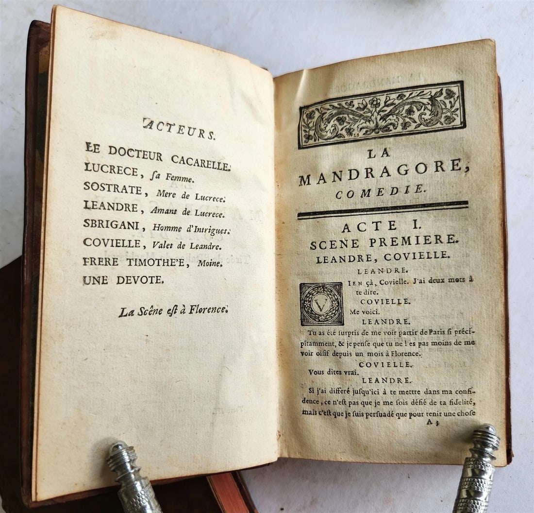 1743 by OEUVRES DIVERSES by Jean-Baptiste ROSSEAU 4 VOLUMES in FRENCH ANTIQUE - 6