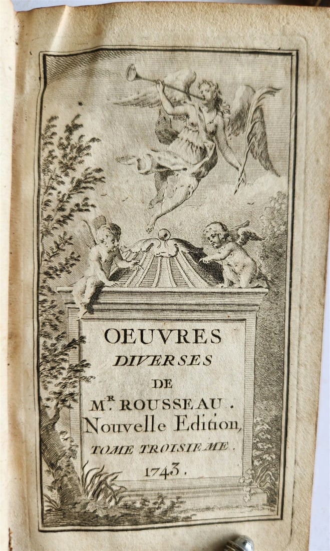 1743 by OEUVRES DIVERSES by Jean-Baptiste ROSSEAU 4 VOLUMES in FRENCH ANTIQUE - 7