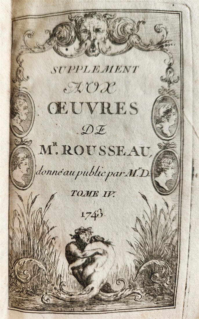 1743 by OEUVRES DIVERSES by Jean-Baptiste ROSSEAU 4 VOLUMES in FRENCH ANTIQUE - 9